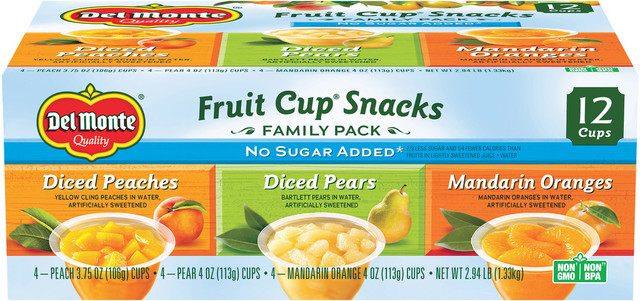 Del Monte® Fruit Cup® Snacks No Sugar Added Variety Pack