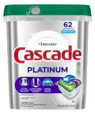 Cascade Platinum Plus, Platinum, or Complete Dishwashing Detergent