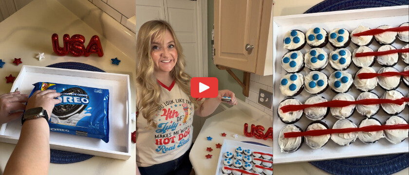 No Bake OREO Cookie Flag Dessert