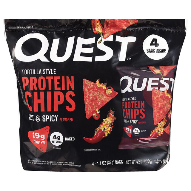 Quest Tortilla Style Hot & Spicy Flavored Protein Chips