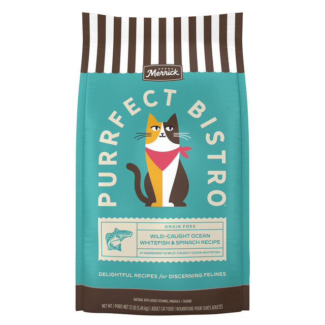 Merrick Purrfect Bistro Grain Free Wild-Caught Ocean Whitefish and Spinach Recipe Dry Cat Food