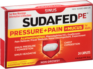 SUDAFED PE® Pressure + Pain + Muscus