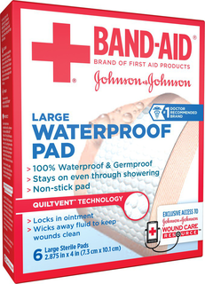 Band-Aid® First Aid® Large Waterproof Pad