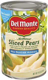 Del Monte No Sugar Added Sliced Pears