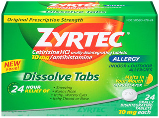 Zyrtec® Allergy Citrus Flavor Dissolve Tabs