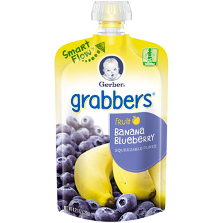 Gerber® Grabbers Fruit Squeezable Puree, Banana Blueberry