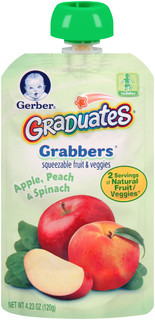 Gerber® Graduates® Grabbers® Apple, Peach & Spinach Squeezable Fruit & Veggies