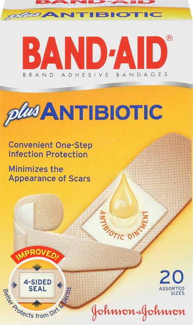 Band-Aid® Adhesive Bandages plus Antibiotic Assorted Sizes