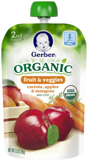 Gerber® Organic 2nd Foods® Fruit & Veggies Carrots, Apples & Mangoes