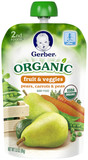 Gerber® Organic 2nd Foods® Fruit & Veggies Pears, Carrots & Peas