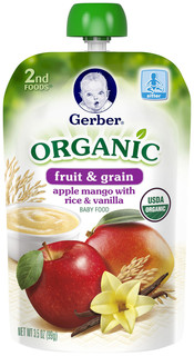 Gerber® 2nd Foods® Organic Fruit & Grain Apple Mango with Rice & Vanilla