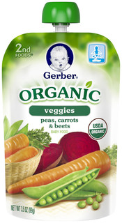Gerber® 2nd Foods® Organic Veggies Peas, Carrots & Beets