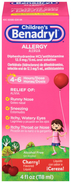 Children's Benadryl® Cherry Flavored Allergy Liquid