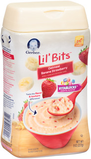 Gerber Lil' Bits Oatmeal Banana Strawberry Cereal