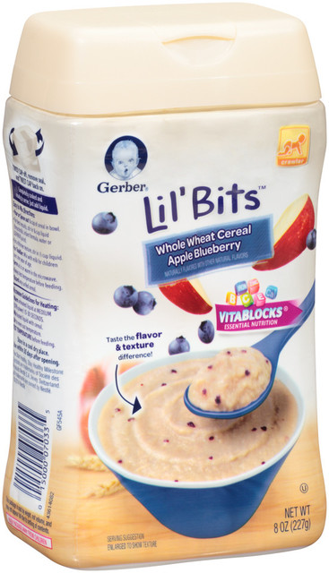 Gerber Lil' Bits Whole Wheat Cereal Apple Blueberry