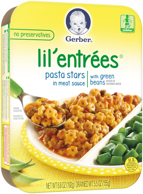 Gerber® Lil' Entrees® Pasta Stars in Meat Sauce with Green Beans