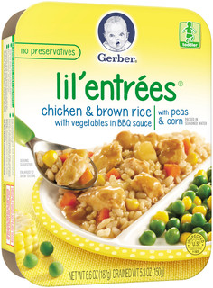 Gerber® Lil' Entrees® Chicken & Brown Rice with Vegetables in BBQ Sauce with Peas & Corn