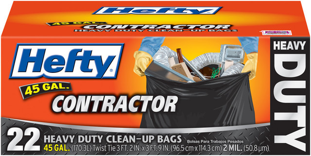Hefty® Contractor Heavy Duty Clean-Up 45 gal. Trash Bags 