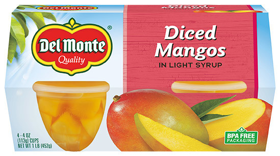 Del Monte® Fruit Cup® Snacks Diced Mangos