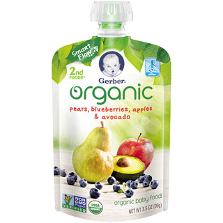 Gerber® 2nd Foods® Organic Pears, Blueberries, Apples & Avocado