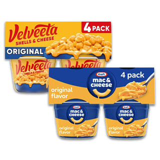 VELVEETA and KRAFT Mac & Cheese Microwavable cups