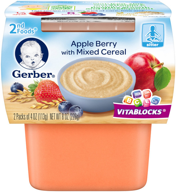 Gerber® 2nd Foods® Apple Berry with Mixed Cereal