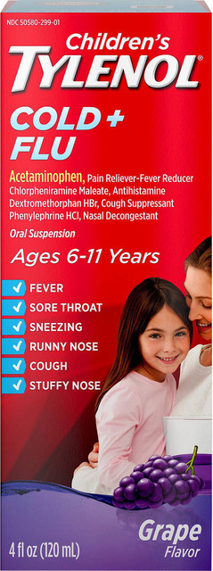 Children's Tylenol® Cold and Flu Oral Suspension Grape