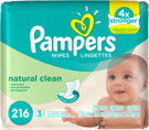 Pampers Wipes, Natural Clean