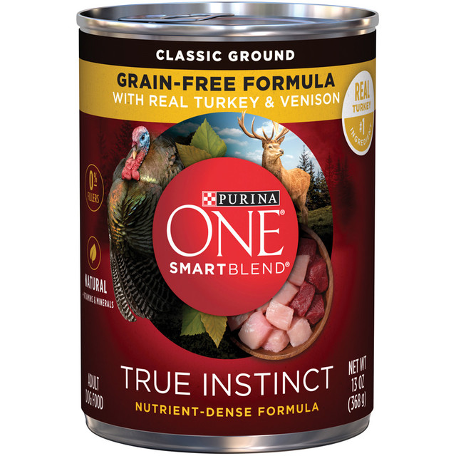 Purina ONE® SmartBlend True Instinct Classic Ground Grain-Free Formula with Real Turkey & Venison