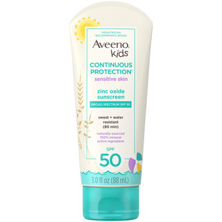 Aveeno® Kids Continuous Protection Zinc Oxide Mineral Sunscreen, SPF 50