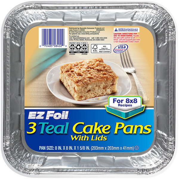 EZ Foil® Teal Cake Pans with Lids