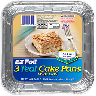 Hefty EZ Foil Teal Cake Pan with Lids - 2ct