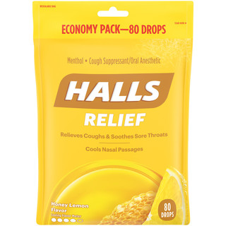 HALLS Relief Honey Lemon Cough Drops