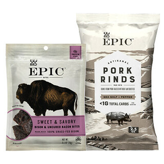 Epic™ Bison Bacon Bites & Artisanal Pork Rinds