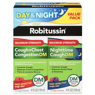 Robitussin Adult Maximum Strength Cough + Chest Congestion & Nighttime Cough DM Max