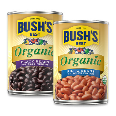 Bush’s Organic Black Beans & Pinto Beans 