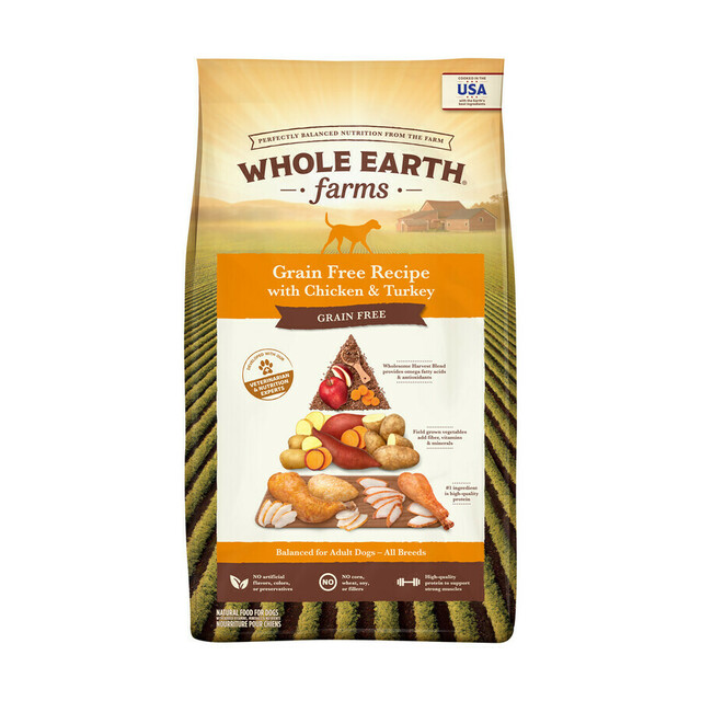 Merrick Whole Earth Farms Grain Free Chicken and Turkey Recipe Dry Dog Food 