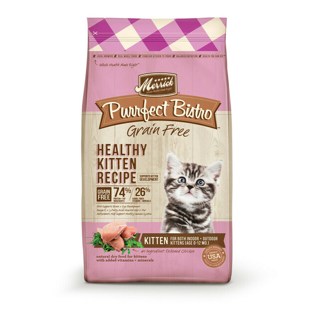 Merrick Purrfect Bistro Grain Free Healthy Kitten Food Recipe Dry Cat Food