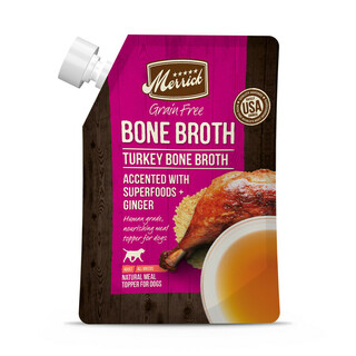 Merrick Grain Free Bone Broth Turkey Dog and Cat Food Topper Pouches