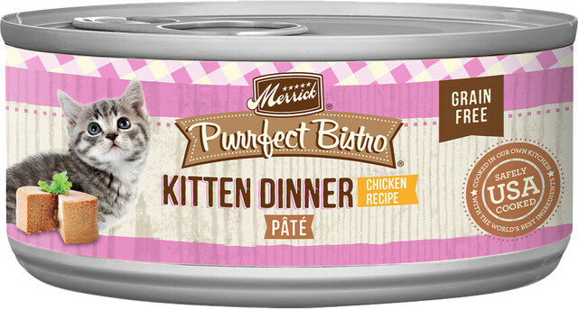 Merrick Purrfect Bistro Grain Free KItten Dinner Chicken Recipe Wet Cat Food