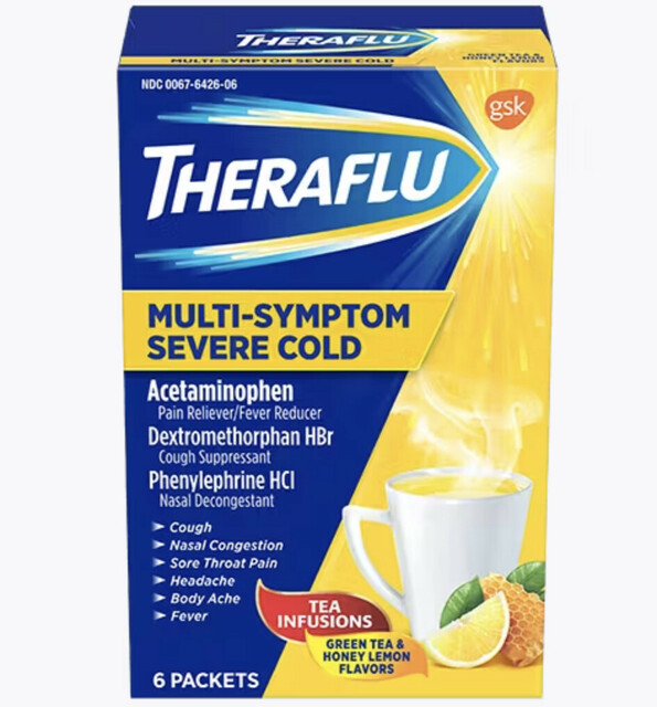 Theraflu® Multi-Symptom Severe Green Tea Honey