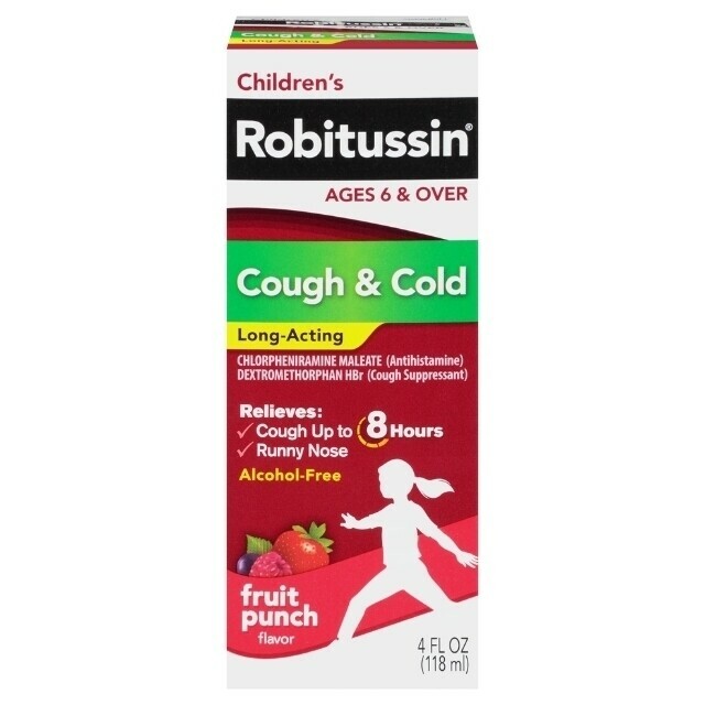 Children's Robitussin Long-Acting Cough and Cold Medicine Fruit Punch