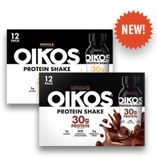 Chocolate & Vanilla Oikos Protein Shake