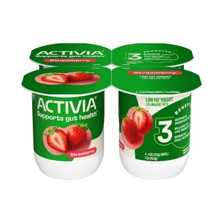 Activia Strawberry Low Fat Probiotic Yogurt Cups