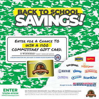 Enter for a Chance to Win a $100 Commissary Gift Card!