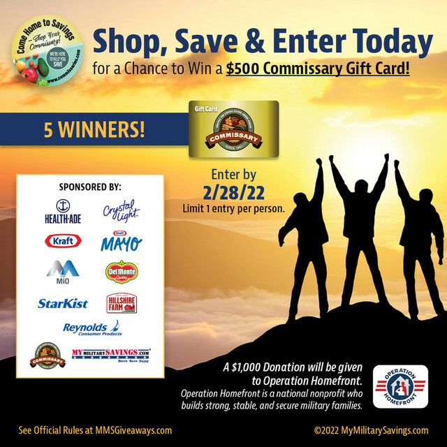 Shop, Save & Enter to Win a $500 Commissary Gift Card!
