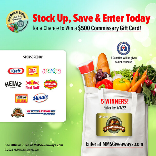 Stock Up, Save and Enter Today for a Chance to Win a $500 Commissary Gift Card!