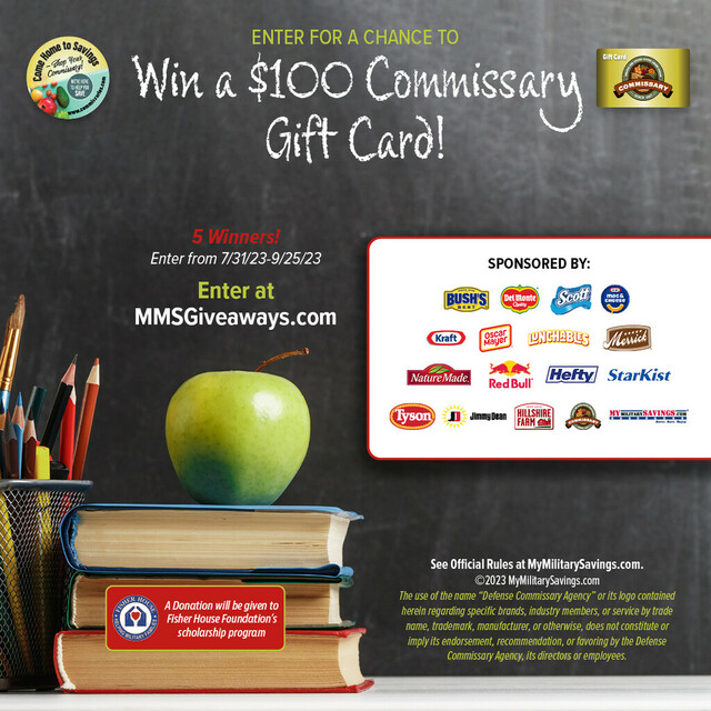 Enter for a Chance to Win a $100 Commissary Gift Card!