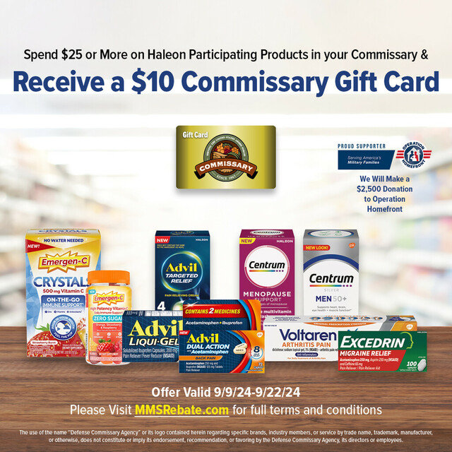 Haleon $10 Commissary Gift Card Rebate