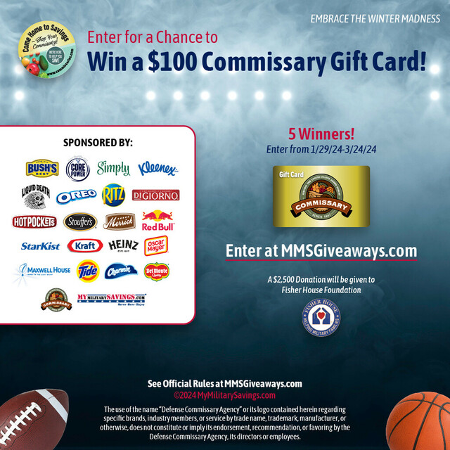 Enter for a Chance to Win a $100 Commissary Gift Card!